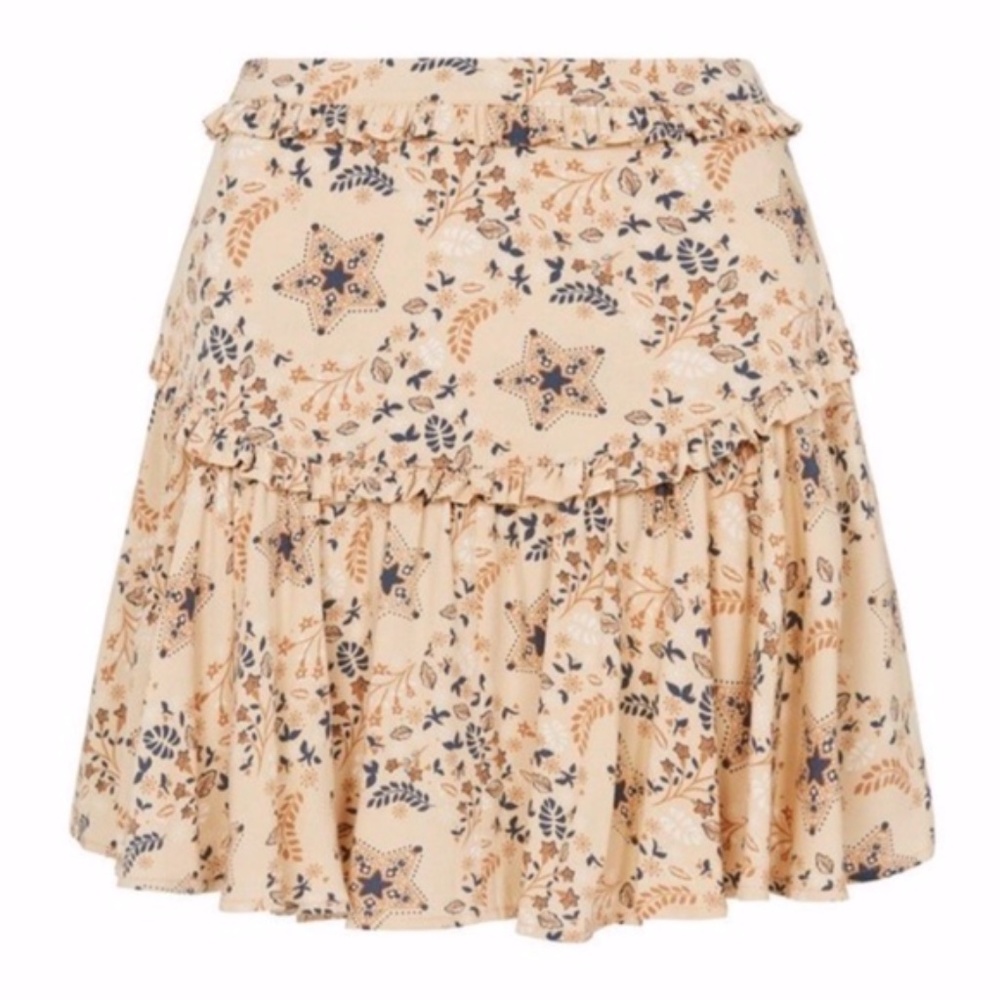 Spell Celestial Cream Floral Ruffle Mini Skirt - Picture 2 of 2